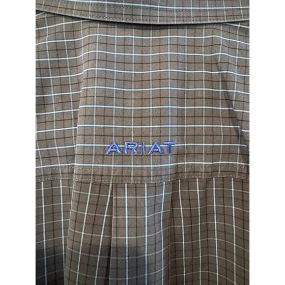 Ariat Men's Size Medium Pro Series Plaid Button Up Dress Shirt Gray - Picture 3 of 7